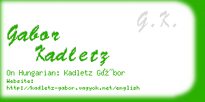 gabor kadletz business card